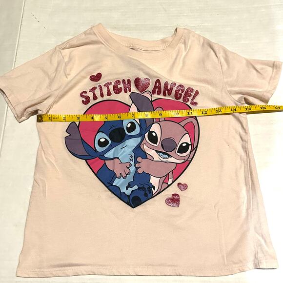 Lilo and Stitch Disney Light Pink Graphic T-Shirt Girls L Size 10-12 - Picture 4 of 5